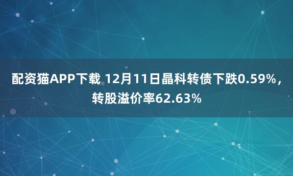 配资猫APP下载 12月11日晶科转债下跌0.59%,转股溢价率62.63%