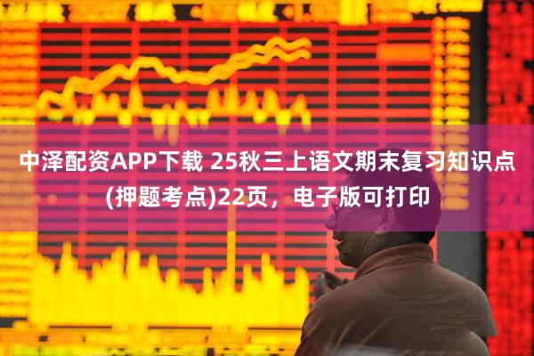 中泽配资APP下载 25秋三上语文期末复习知识点(押题考点)22页，电子版可打印